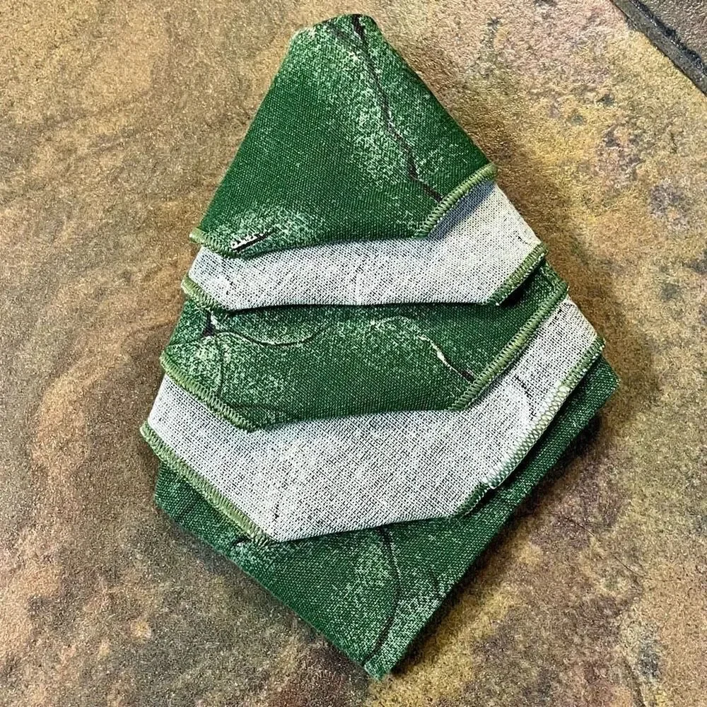 Terrisol Green Marble Crack Cloth Napkins Set of 11